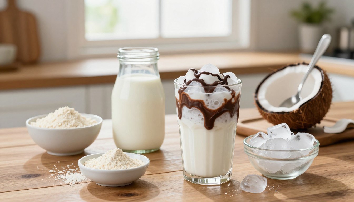 Bahan-bahan membuat es kepal milo