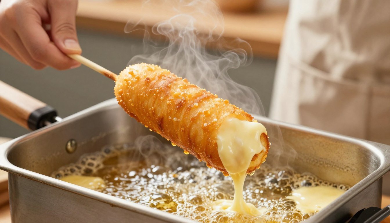 teknik menggoreng corn dog mozzarella yang tepat